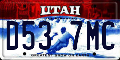 UT license plate D537MC