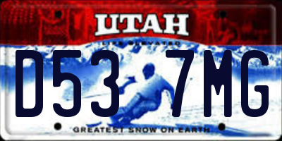 UT license plate D537MG