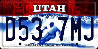 UT license plate D537MJ