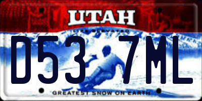 UT license plate D537ML