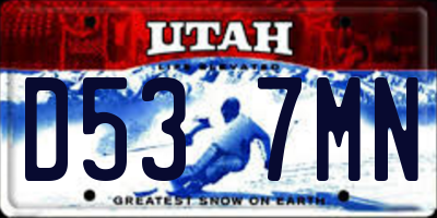 UT license plate D537MN