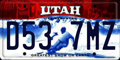 UT license plate D537MZ