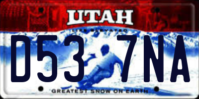 UT license plate D537NA