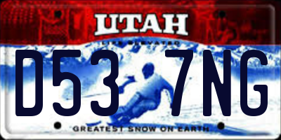 UT license plate D537NG