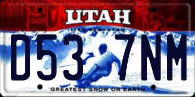 UT license plate D537NM