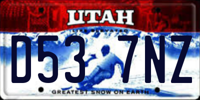 UT license plate D537NZ