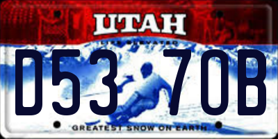 UT license plate D537OB