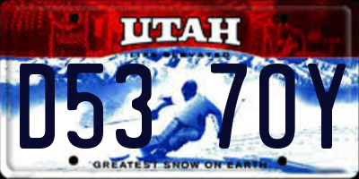 UT license plate D537OY