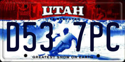 UT license plate D537PC