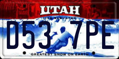 UT license plate D537PE