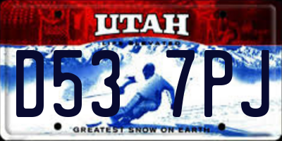 UT license plate D537PJ