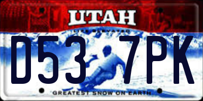 UT license plate D537PK