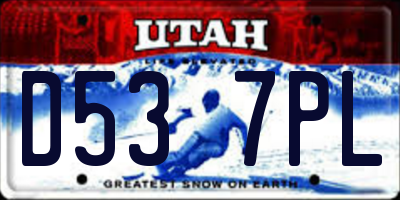 UT license plate D537PL