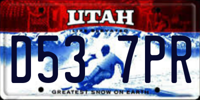 UT license plate D537PR