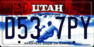 UT license plate D537PY