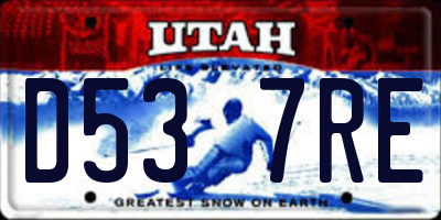 UT license plate D537RE