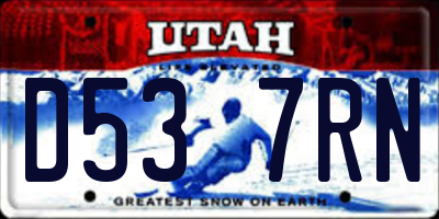 UT license plate D537RN