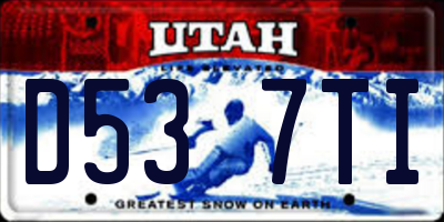 UT license plate D537TI