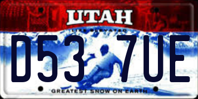UT license plate D537UE