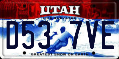 UT license plate D537VE