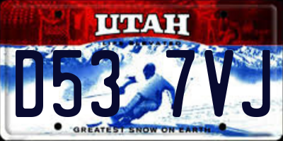 UT license plate D537VJ