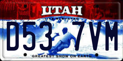 UT license plate D537VM