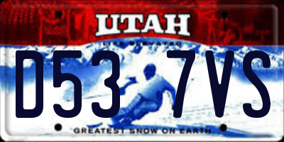 UT license plate D537VS