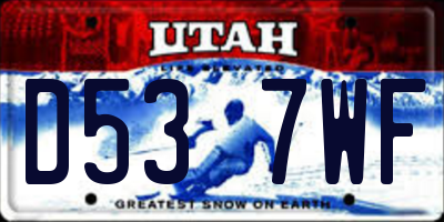 UT license plate D537WF