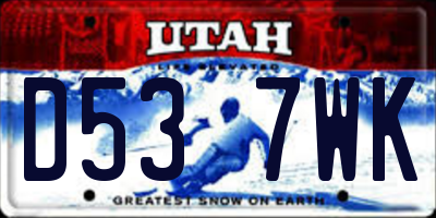 UT license plate D537WK