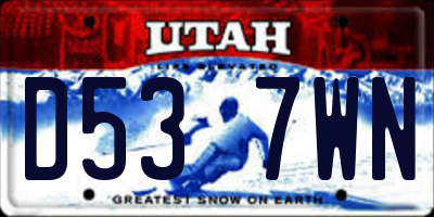 UT license plate D537WN