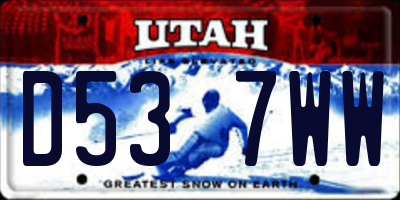 UT license plate D537WW
