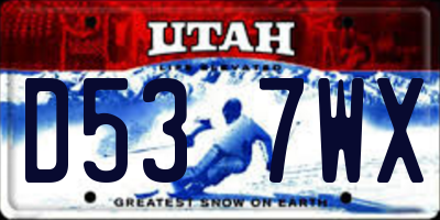 UT license plate D537WX
