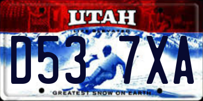 UT license plate D537XA