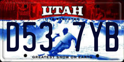 UT license plate D537YB