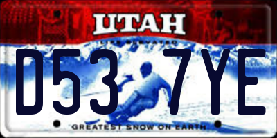 UT license plate D537YE