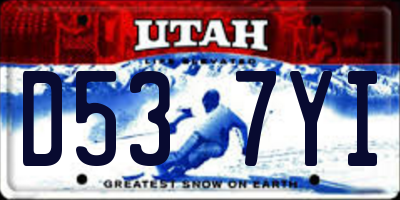 UT license plate D537YI