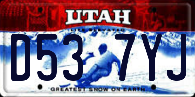 UT license plate D537YJ