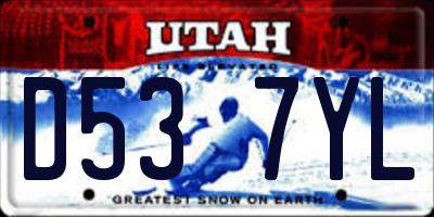 UT license plate D537YL