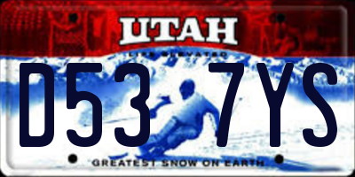 UT license plate D537YS