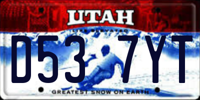 UT license plate D537YT
