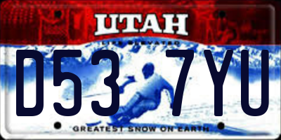 UT license plate D537YU
