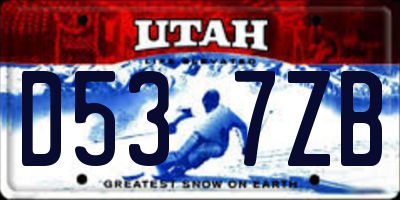 UT license plate D537ZB