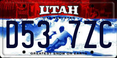 UT license plate D537ZC