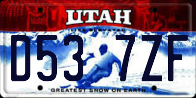UT license plate D537ZF