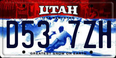 UT license plate D537ZH
