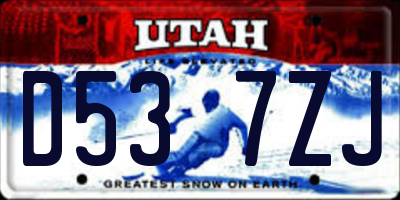 UT license plate D537ZJ