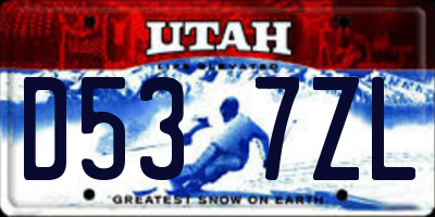 UT license plate D537ZL
