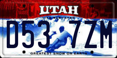 UT license plate D537ZM