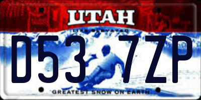 UT license plate D537ZP