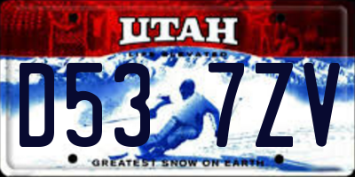 UT license plate D537ZV